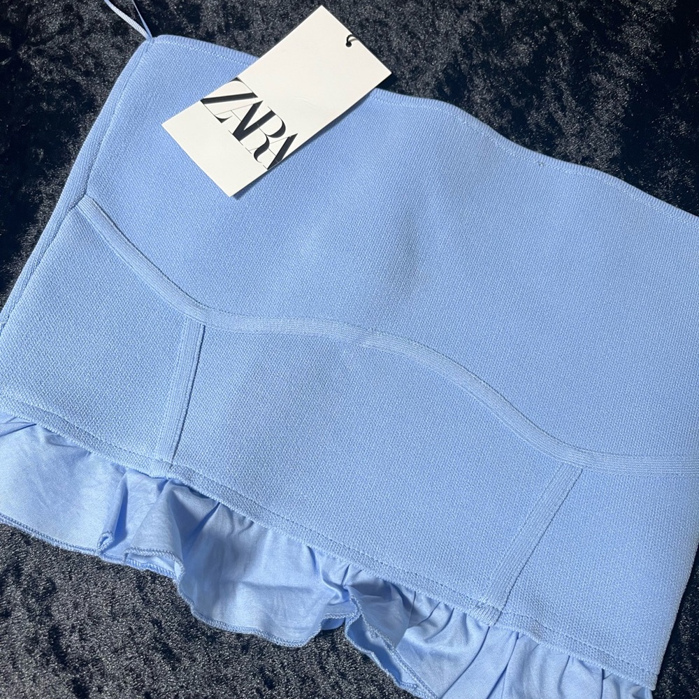 Icy baby blue tube top ❄️